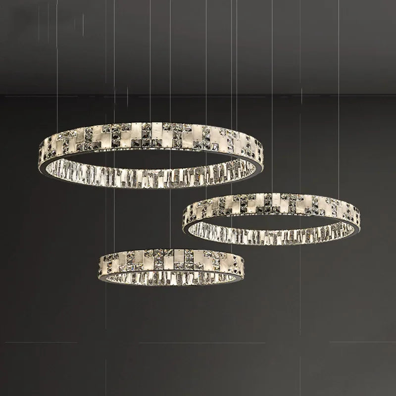 Afralia™ LED Crystal Marble Chandelier | Modern Elegant Living Room Bedroom Lighting