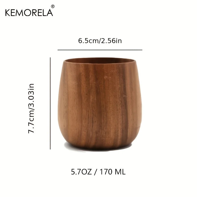 Afralia™ Set of 2 Japanese Tea Cups | Exquisite Wooden Drinkware for Every Season