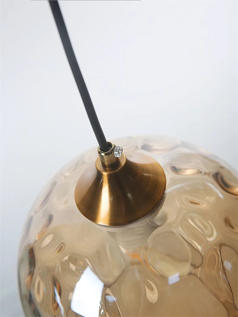Afralia™ Glass Ball Pendant LED Chandelier for Bedroom Dining Room Kitchen