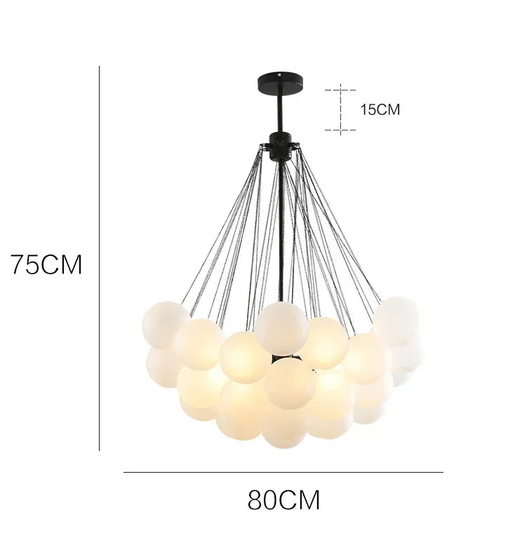 Afralia™ Scandinavian Bubble Glass Chandelier Pendant Light E27 Bulb