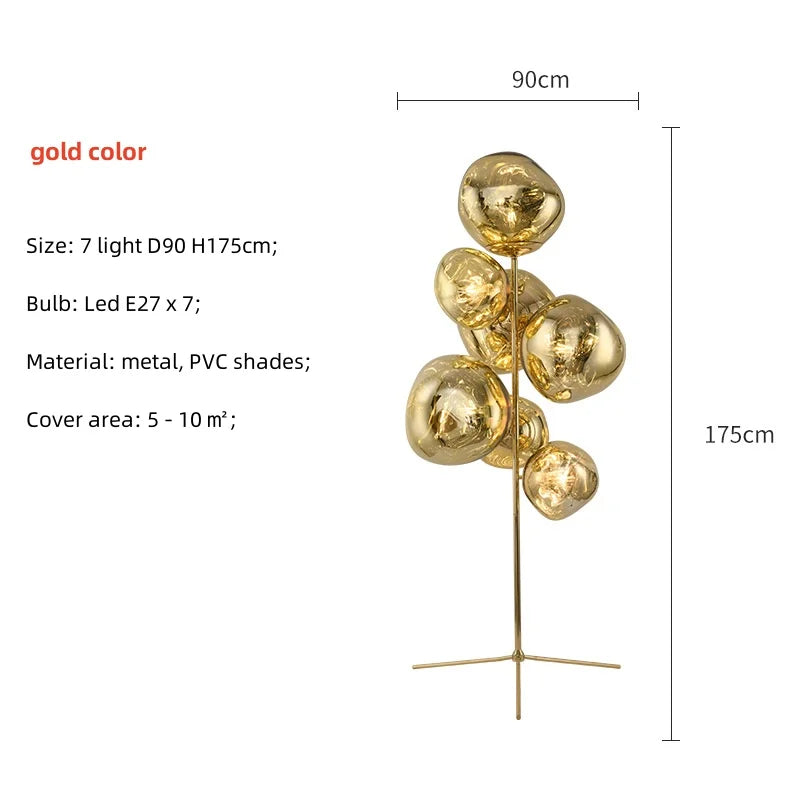 Afralia™ Nordic 7-Light E27 LED Floor Lamp for Living Room Decor