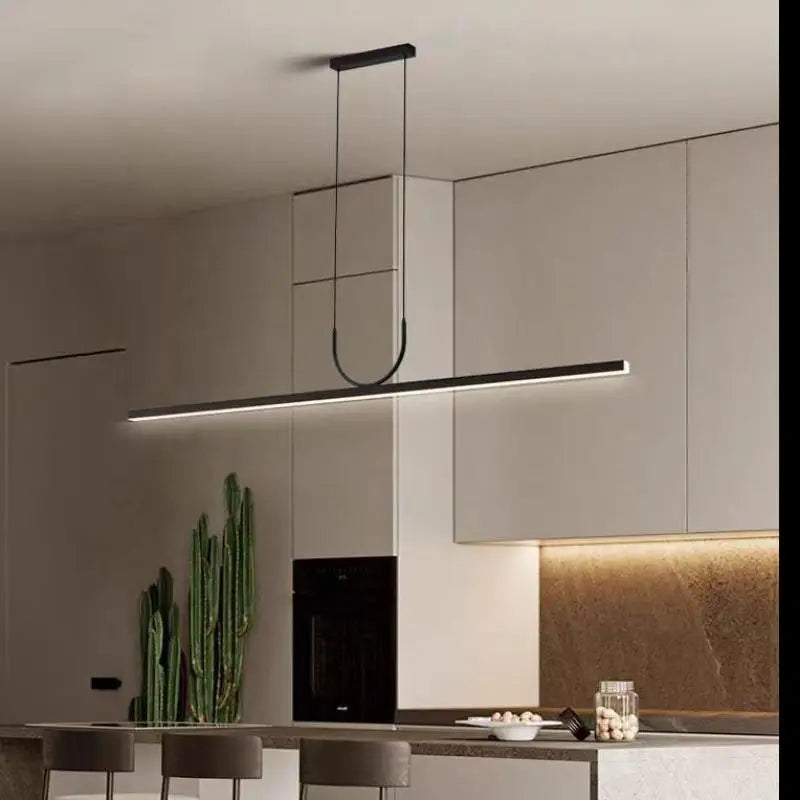 Afralia™ Black Art LED Ceiling Chandelier for Kitchen Island and Dining Room