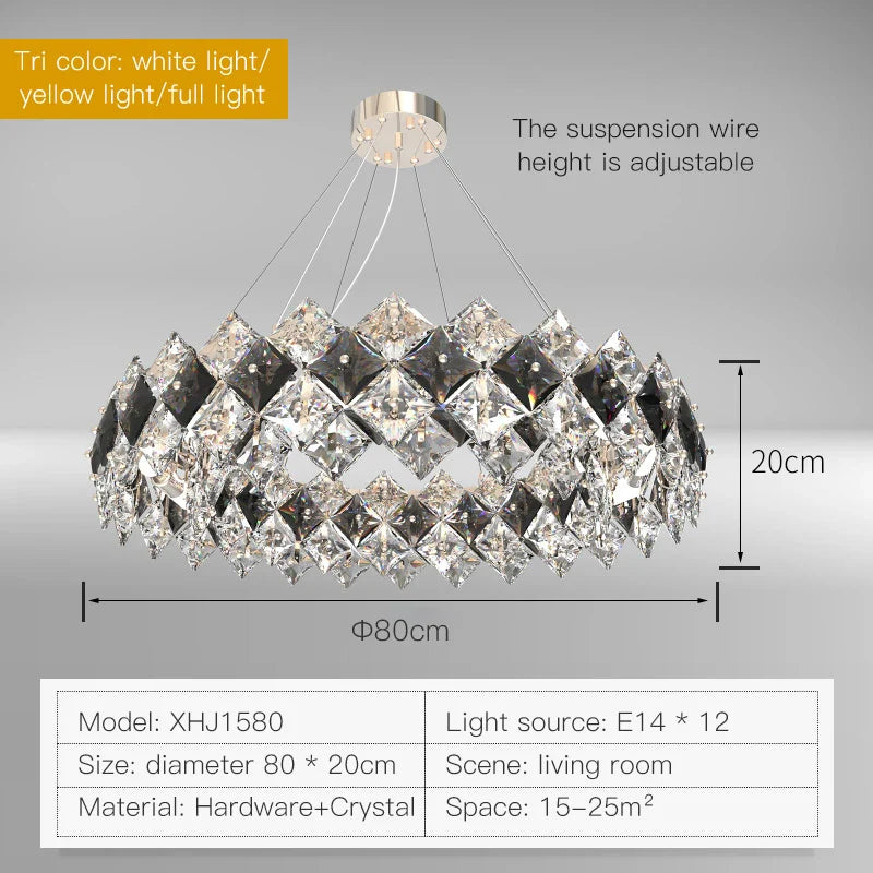 Afralia™ Crystal Chandelier: Postmodern Luxury Pendant for Living Room, Bedroom, and Restaurant