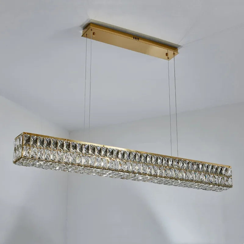 Afralia™ Crystal Steel LED Pendant Light | Modern Dining Room Hanging Lamp