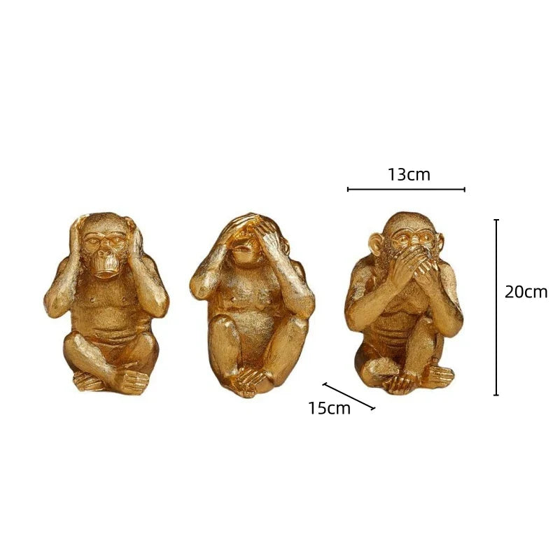 Afralia™ Golden Monkey Sculpture: Artisanal Baboon Decorative Figurine for Home Decor