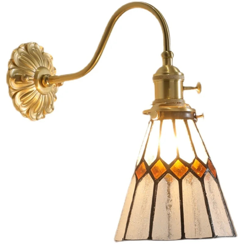 Afralia™ Copper Glass LED Wall Lamp for Nordic Modern Home Decor