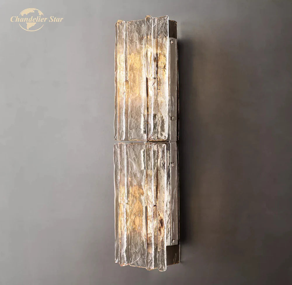 Afralia™ Glass Wall Sconce LED Light Fixture - Modern Lattice Wall Lamp Fixture