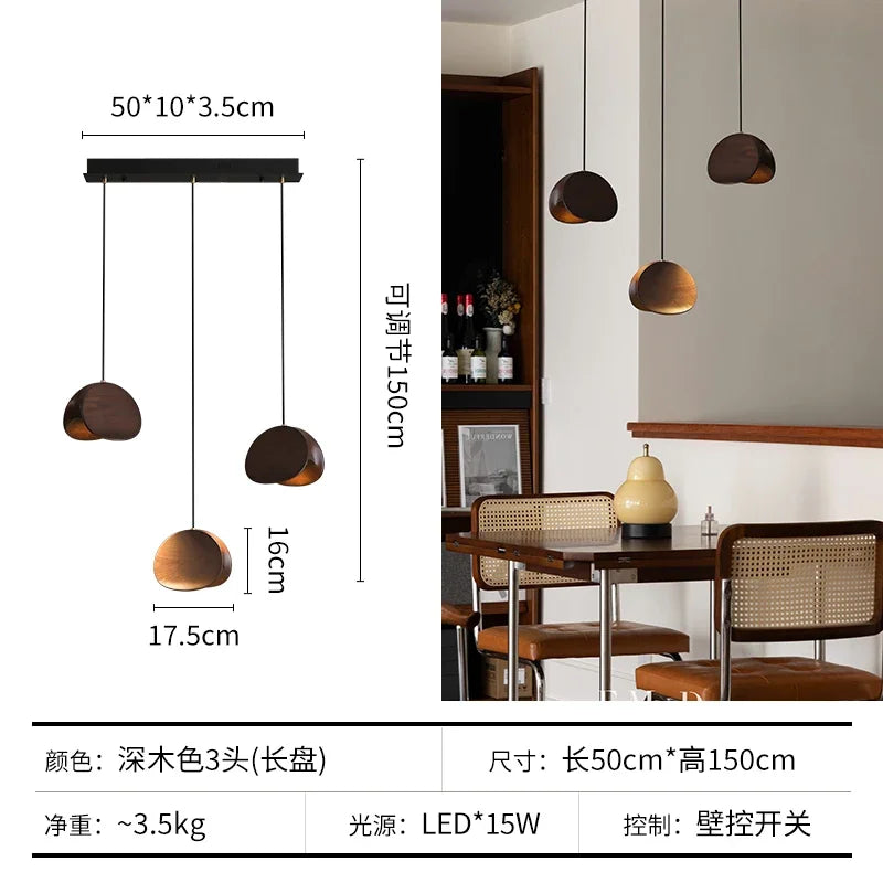 Afralia™ Wabi-sabi Wood Chandelier: Zen Tea Room Staircase Light, Retro Living Room Design