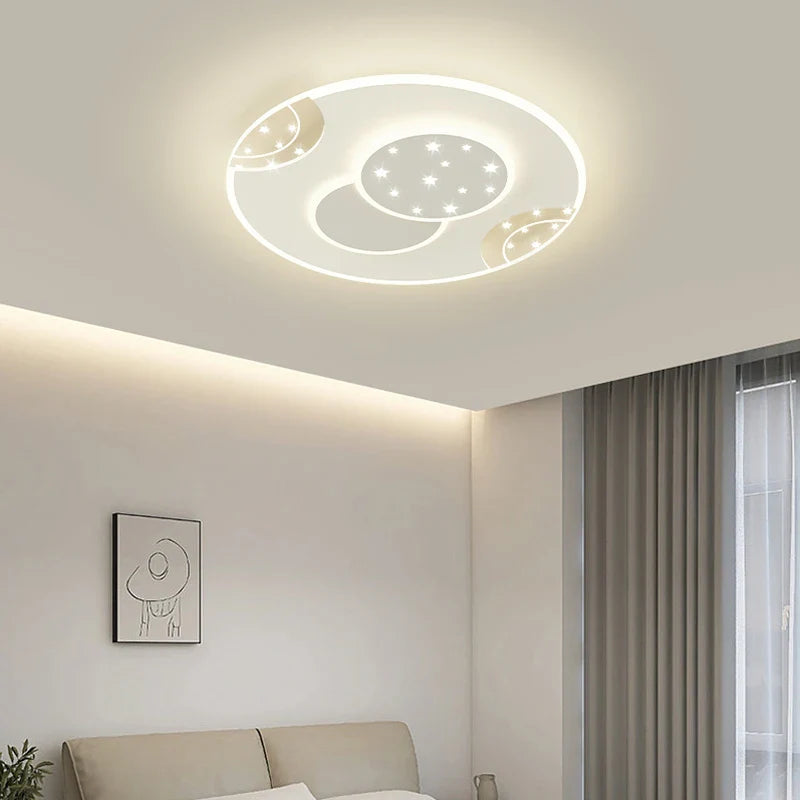 Afralia™ Square LED Ceiling Light with Remote Dimming for Bedroom, Living Room, Dining Room