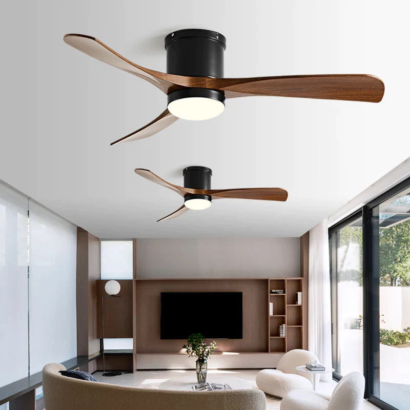 Afralia™ 46In LED Ceiling Fan Light with Control for Household Bedrooms