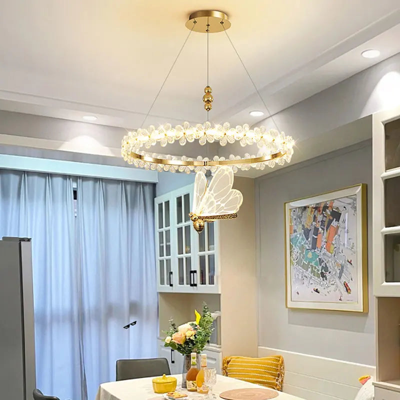 Afralia™ Crystal Ring LED Chandelier: Modern Luxury Pendant Lamp for Home Decor