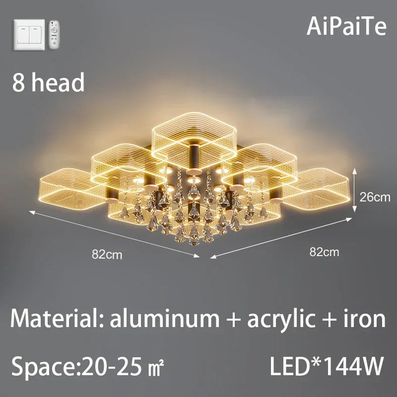 Afralia™ Acrylic Lustre Chandelier for Living Room, Bedroom, Kitchen - Hanging Ceiling Lamps