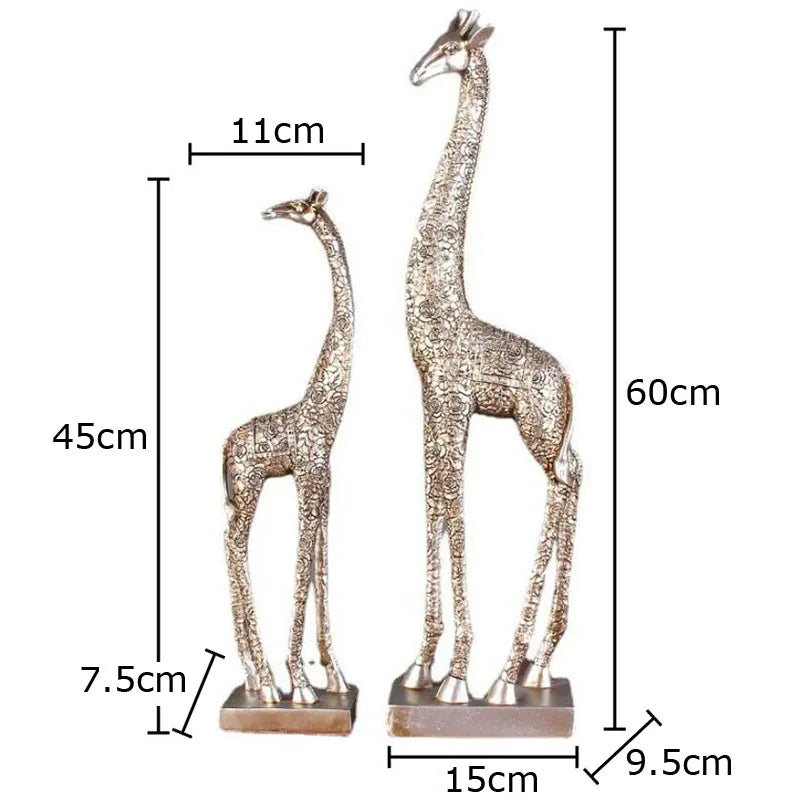 Afralia™ Giraffe Resin Statue Ornament Desk Decoration Room Aesthetic Decor