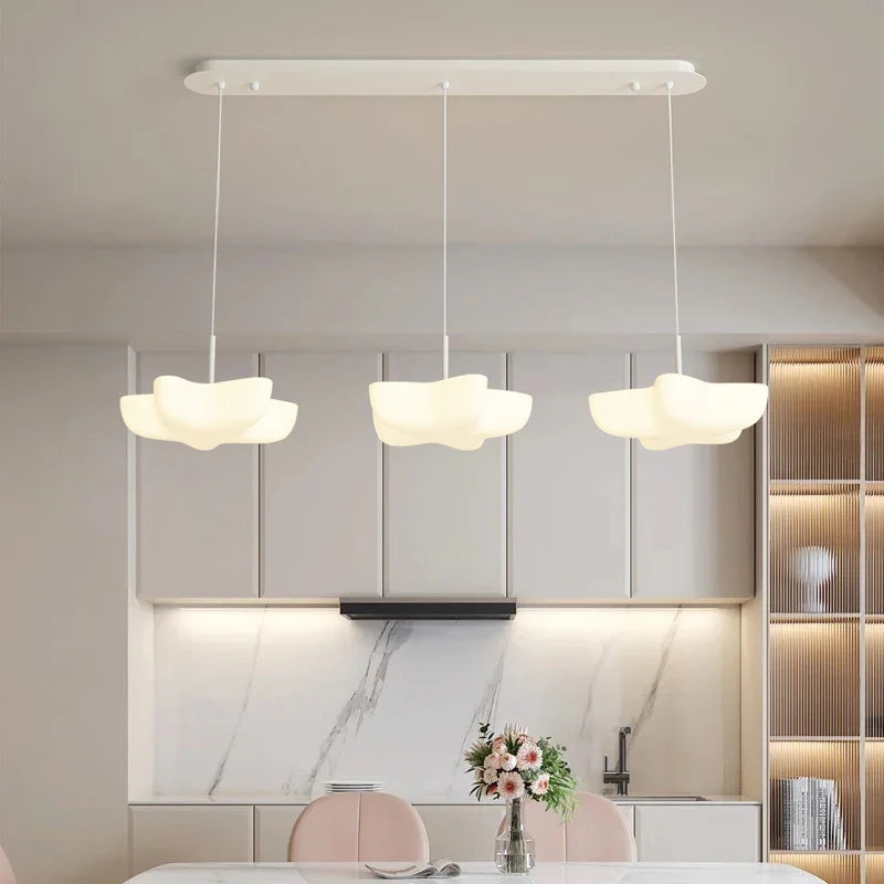 Afralia™ Cloud White Modern Chandelier Floating Pendant Lamp Kitchen Island Light