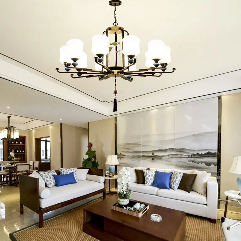 Afralia™ Retro Chandelier Ceiling Light for Living Room Bedroom Dining Room Lighting