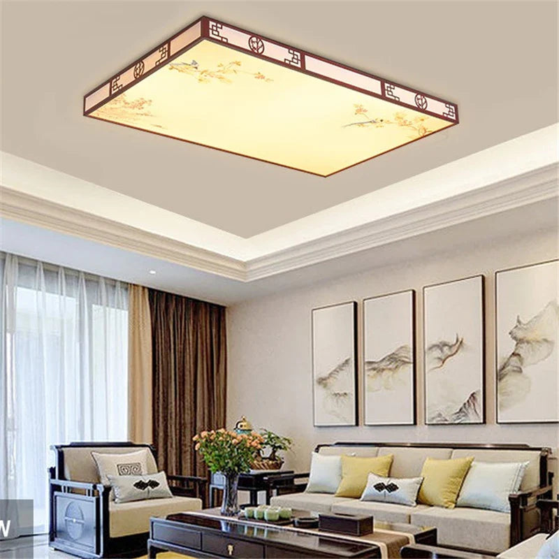 Afralia™ Mahogany LED Ceiling Lamp Minimalism Round/Square Interior Lighting for Living Room & Dining Room