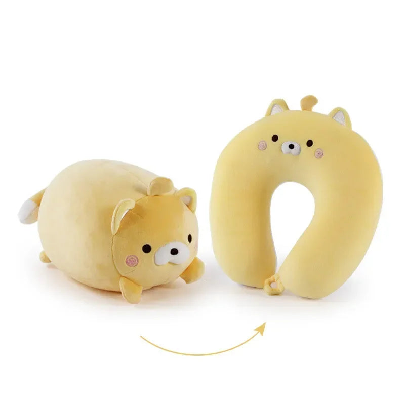Afralia™ Cute Plush Animal Neck Pillow for Comfortable Travel & Office Rest