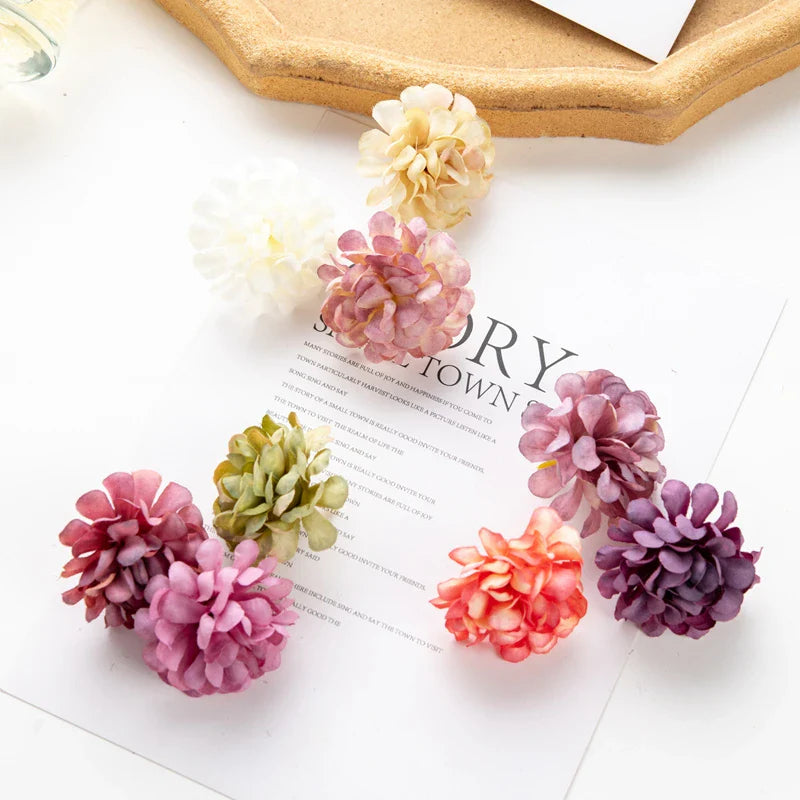 Silk Hydrangea Head for Home Wedding Party Decorations by Afralia™