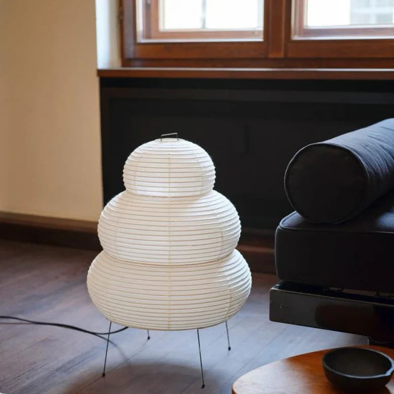 Afralia™ Minimalist White Paper Tripod Floor Lamp