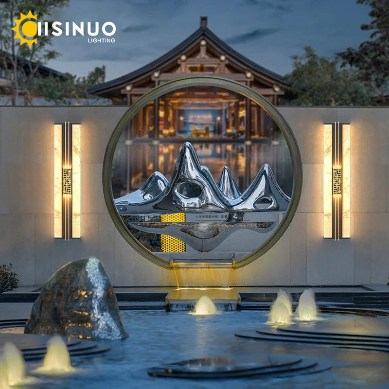 Afralia™ Marble Outdoor Wall Lights: Waterproof IP65 Sconces for Balcony, Courtyard, Street Lighting