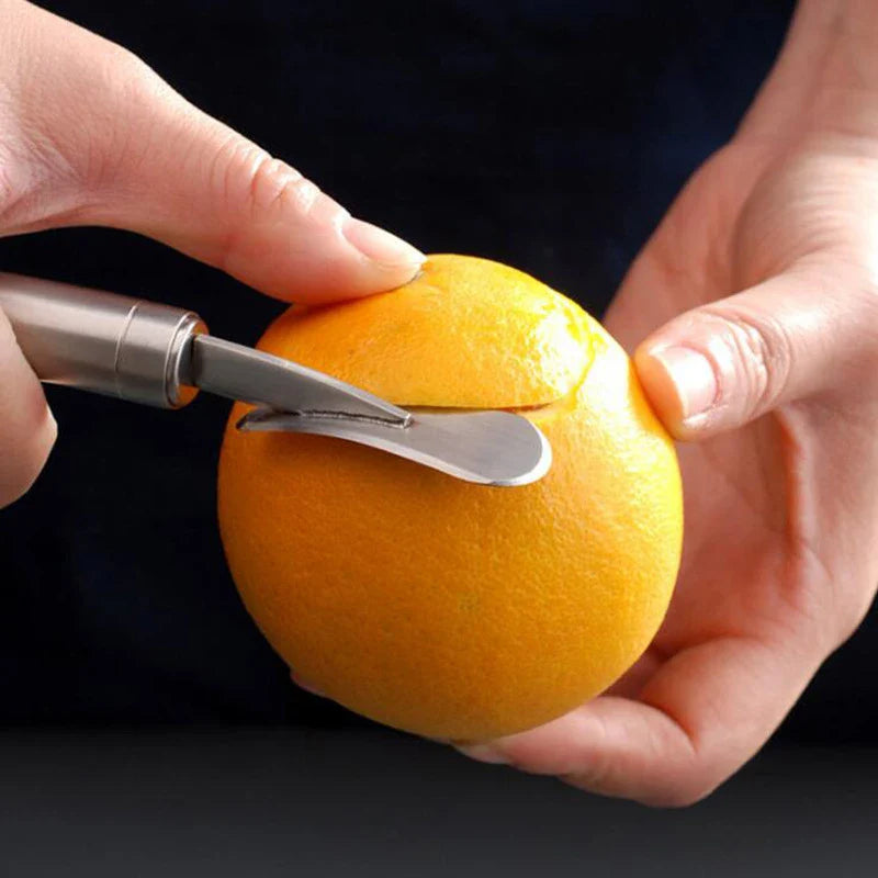 Afralia™ Stainless Steel Fruit Opener Peeler Knife for Citrus Fruits Kitchen Tool