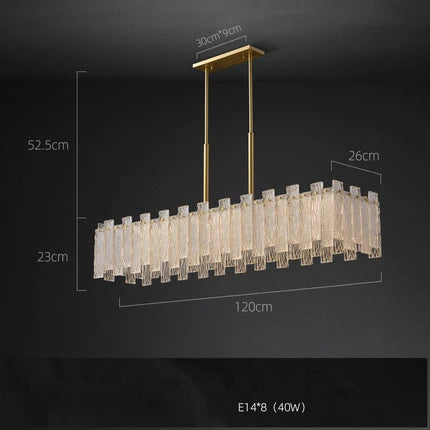 Afralia™ Art Deco Golden Copper Glass Chandelier LED Lighting Fixture