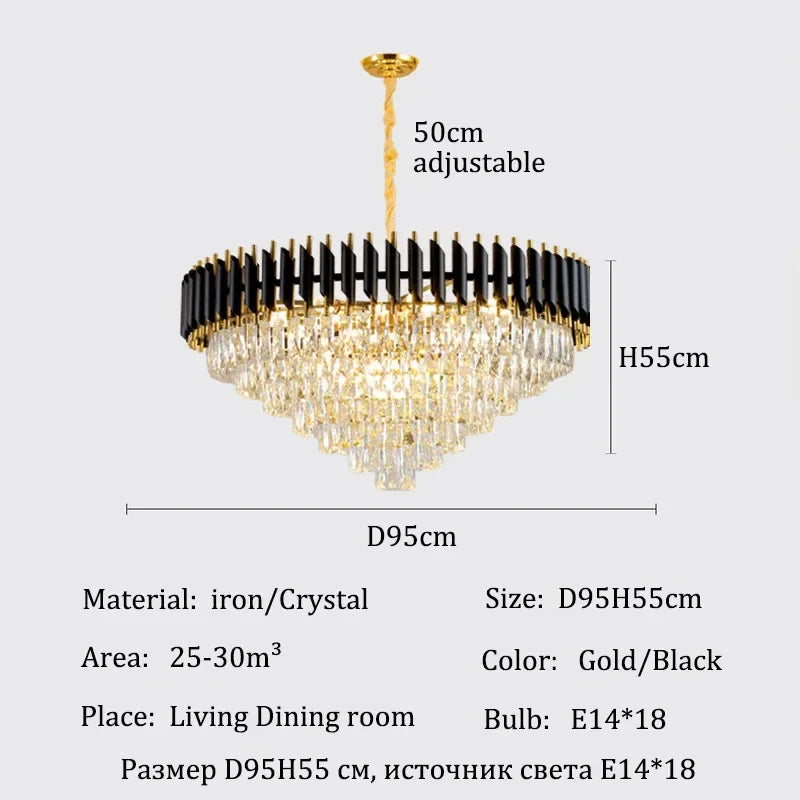 Afralia™ Crystal Ceiling Pendant Lights: Luxury Chandelier for Home Villa Living Dining Room