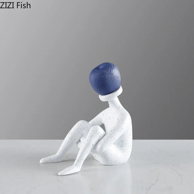 Afralia™ Abstract Thinker Resin Sculpture for Room Aesthetics Ornaments and Decor