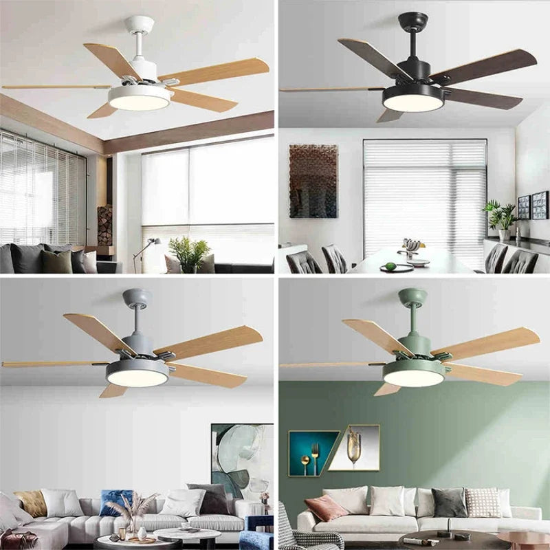 Afralia™ 56" Wooden LED Ceiling Fan with Pure Copper Motor & 5-Blade Light