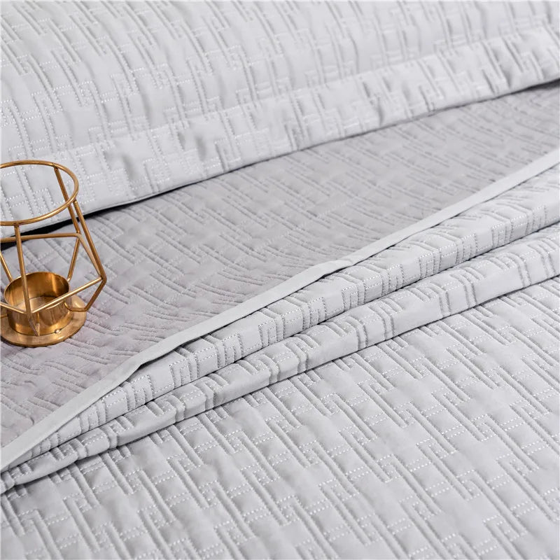 Afralia™ Egyptian Cotton Quilt Set, Reversible Bedspread, Luxe Coverlet, 3Pcs