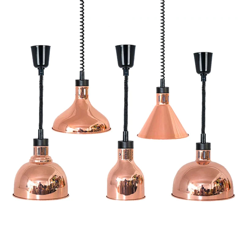 Afralia™ Electric Heat Lamp Telescopic Food Preservation Pendant Light for Restaurants