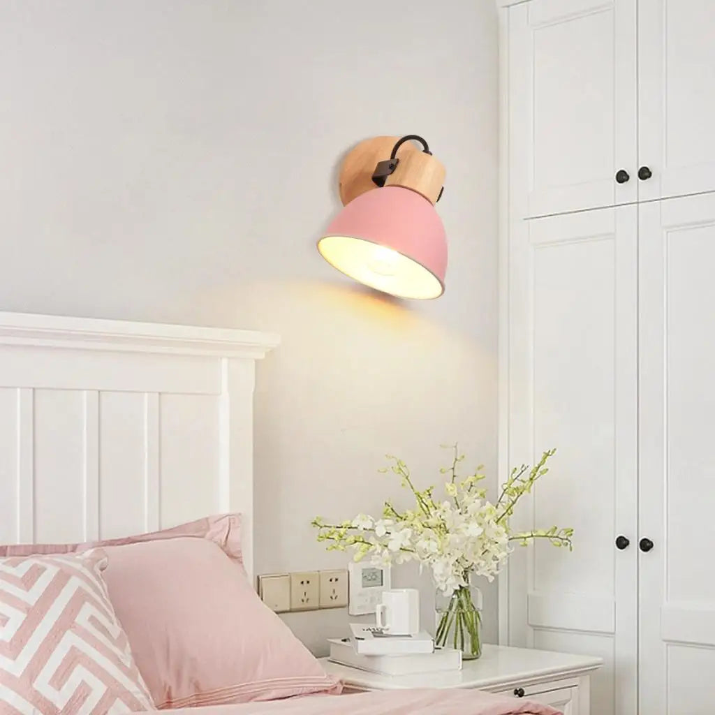 Afralia™ Nordic Wooden Wall Light Industrial Wall Sconce for Bedroom Reading