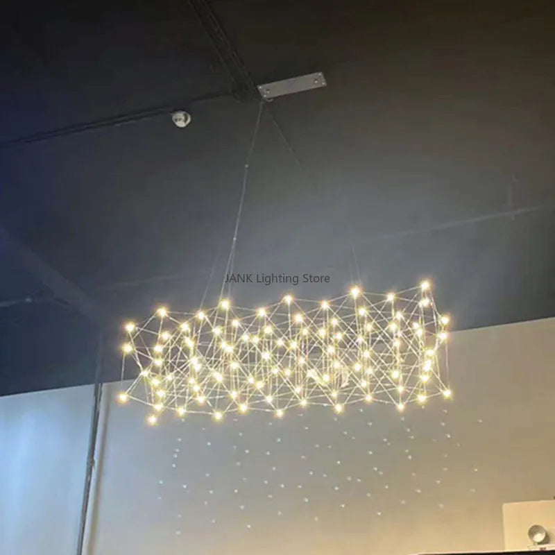 Afralia™ Stainless Steel Chandelier for High-end Eateries, Living Spaces, and Cafes