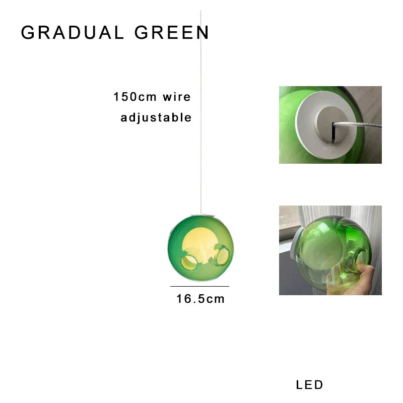 Afralia™ Clear Glass Pendant Light Dimmable LED Luxury Hanging Lamp