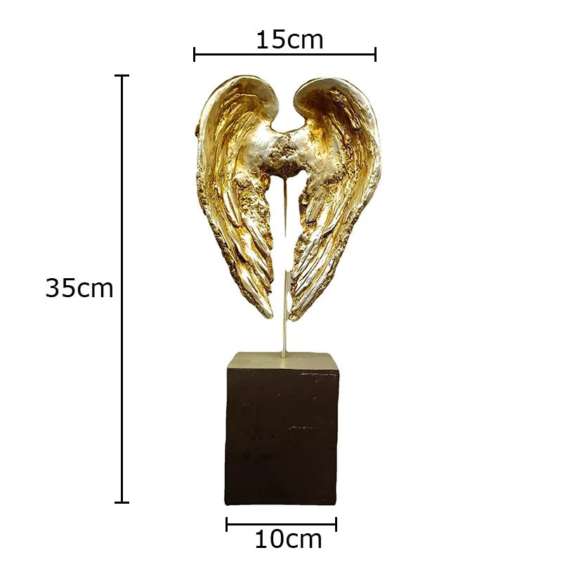 Afralia™ Angel Wings Sculpture Desk Ornament Home Decor Statue Aesthetic Artwrok