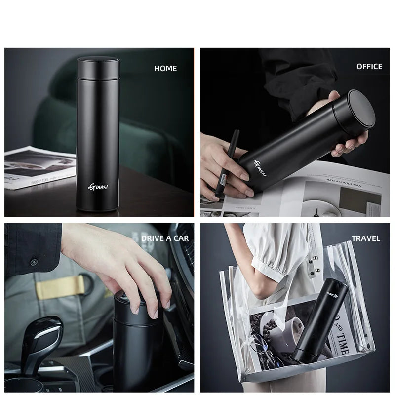 Afralia™ Smart Steel Vacuum Cup | One Touch Display | Keep Drinks Hot/Cold