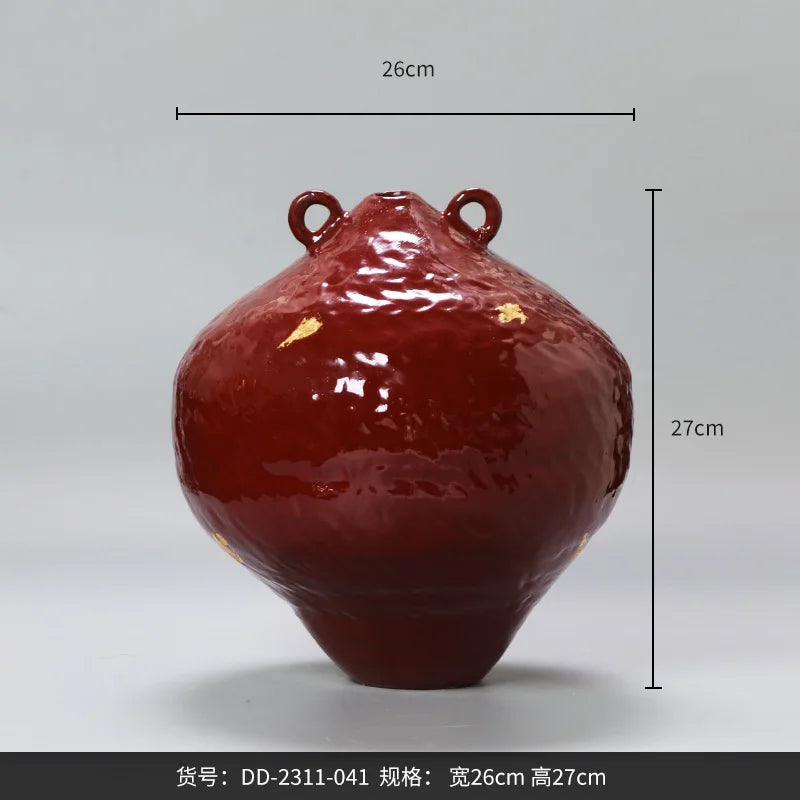 Afralia™ Handmade Ceramic Ginger Jar Vase: Home Decor Porcelain Flower Pot