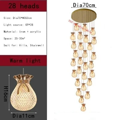 Modern LED Chandelier: Afralia™ Lucky Bag Ceiling Lamps for Home Decor, Living Room, Bedroom