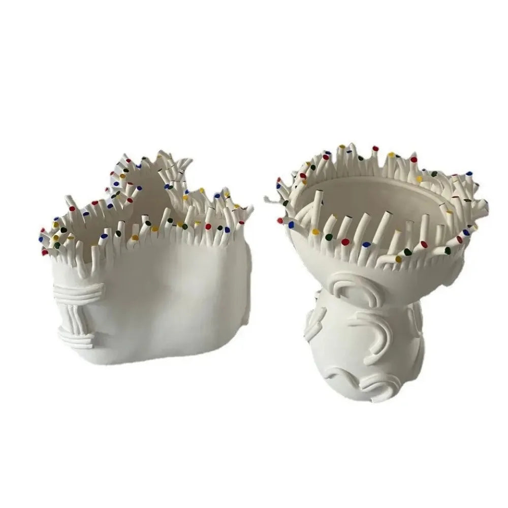 Afralia™ Coral Shapes Flower Pot Vase Ceramic Handicraft Home Decoration