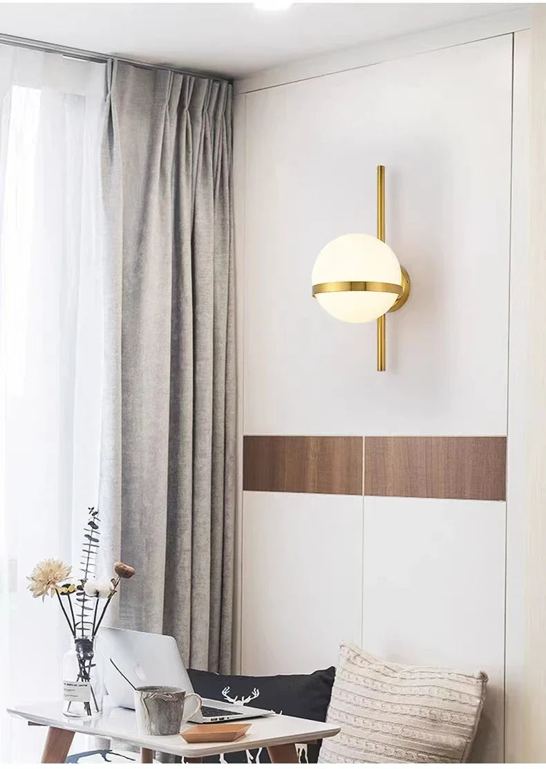 Afralia™ Modern Glass Wall Sconce for Living Room Bedroom Aisle Decor