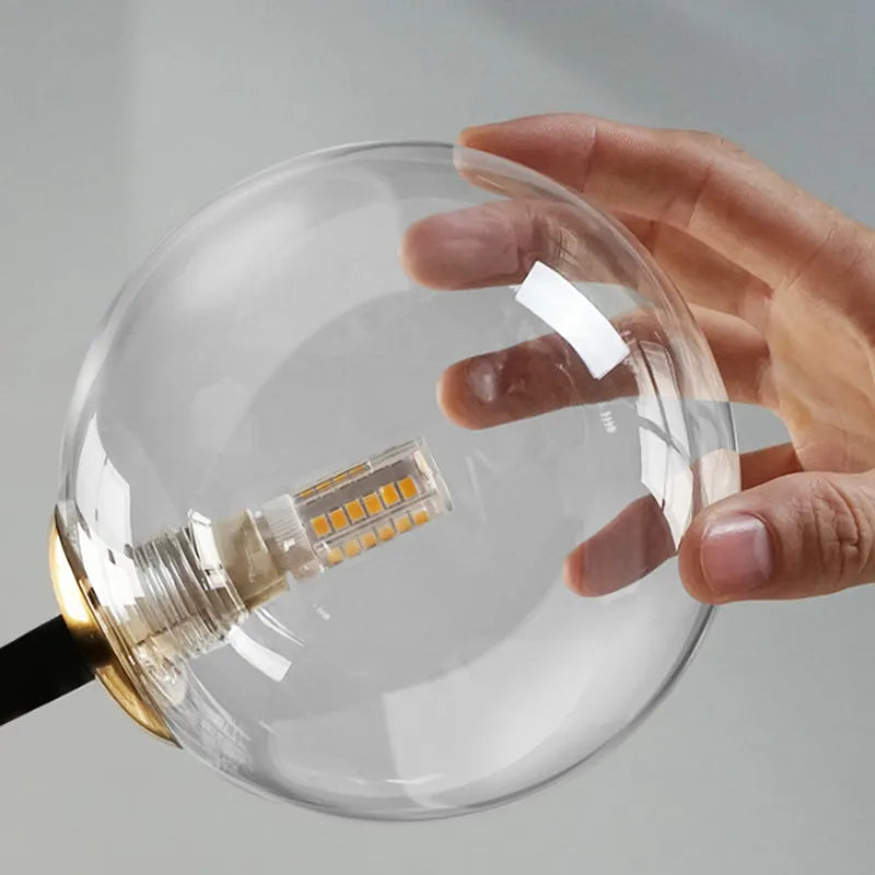 Afralia™ Branching Bubbles Chandelier in Black and Gold for Modern Dining Room