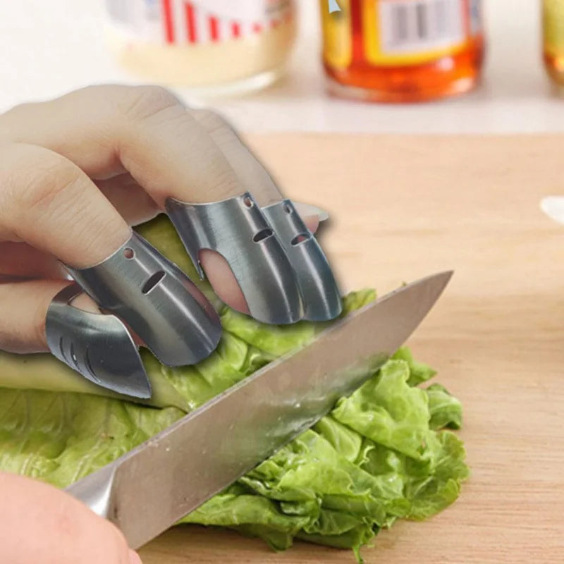 Afralia™ Stainless Steel Finger Guard Vegetable Cutter Hand Protector