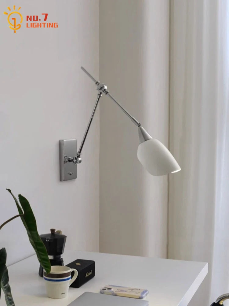 Afralia™ Bauhaus Vintage Swing Arm Wall Lamp LED E27 Foldable Sconce for Living Room