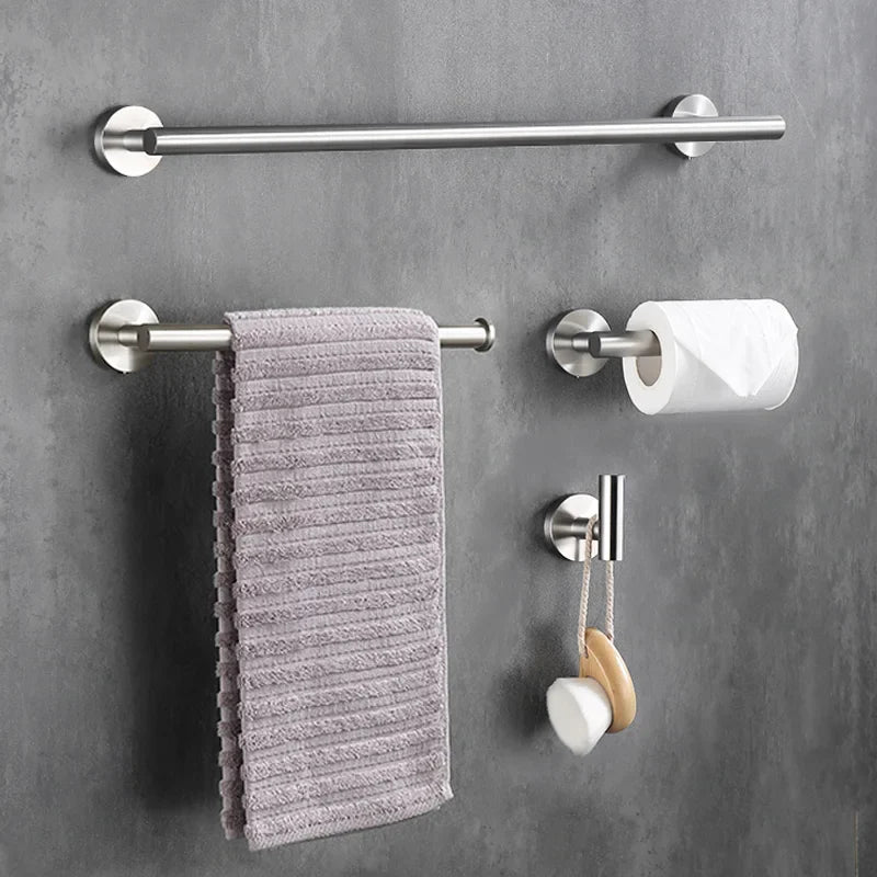 Afralia™ Brushed Gold Bathroom Accessories Set Hand Towel Bar Rack Toilet Paper Holder