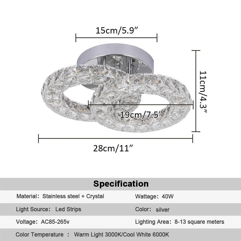 Afralia™ Crystal Chandelier for Home Hotel Decor, Modern LED Ceiling Light Fixture