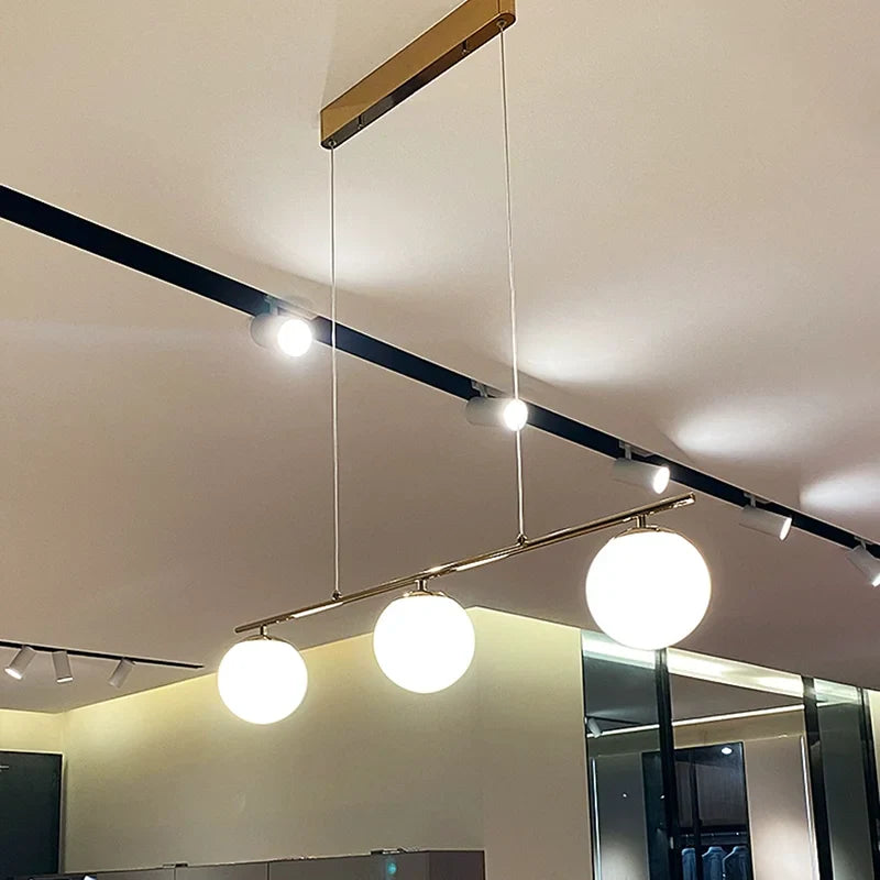 Afralia™ French Glass Ball Chandelier Vintage LED Ceiling Pendant Light