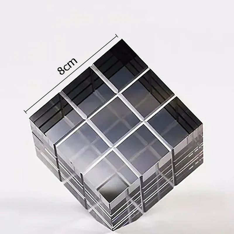 Afralia™ Crystal Magic Cube Desk Ornament Sculpture DecorationCrafts