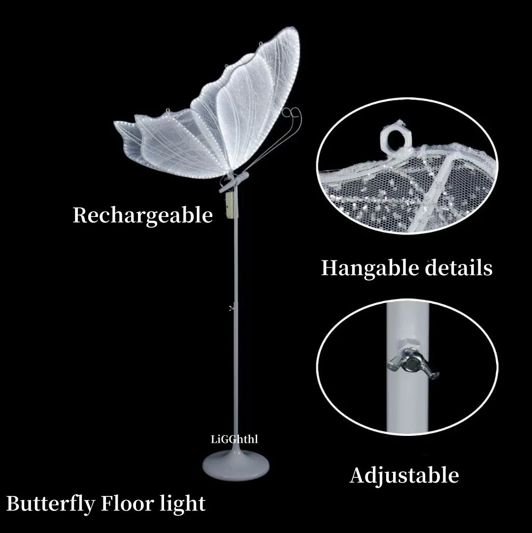 Afralia™ Lace Romantic Butterfly LED Floor Light for Wedding Decor & Party Stage