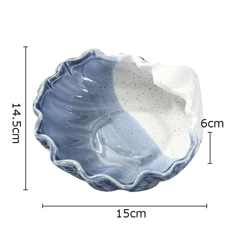 Afralia™ Ceramic Marine Life Decorative Storage Tray for Dresser or Tabletop