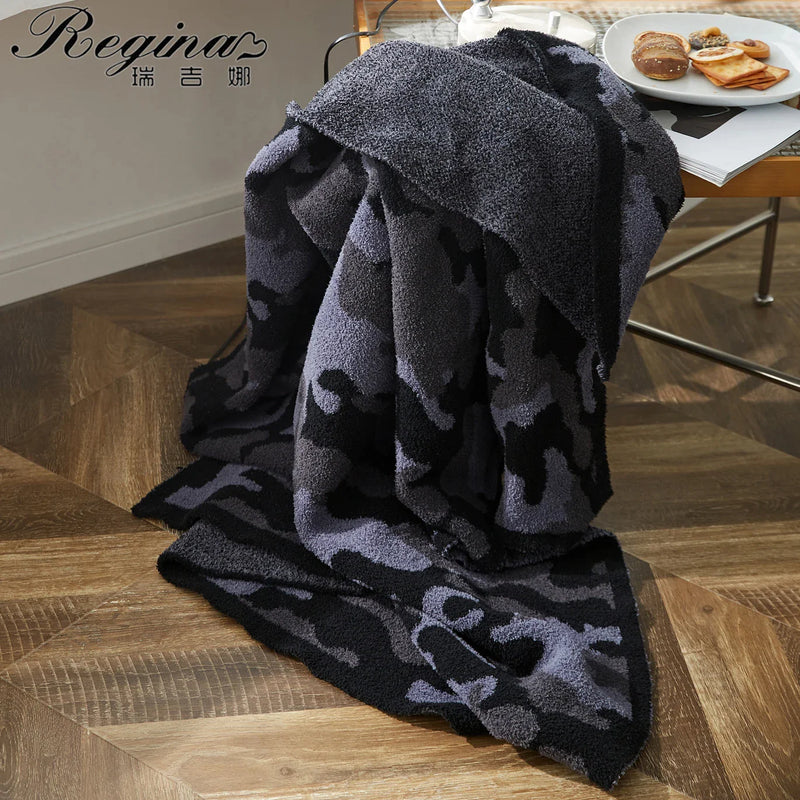 Afralia™ Camouflage Knitted Throw Blanket